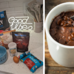 ingredients and protein mug brownie